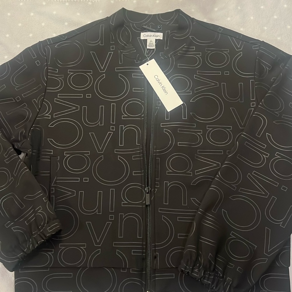 very stylish large black Calvin Klein jacket